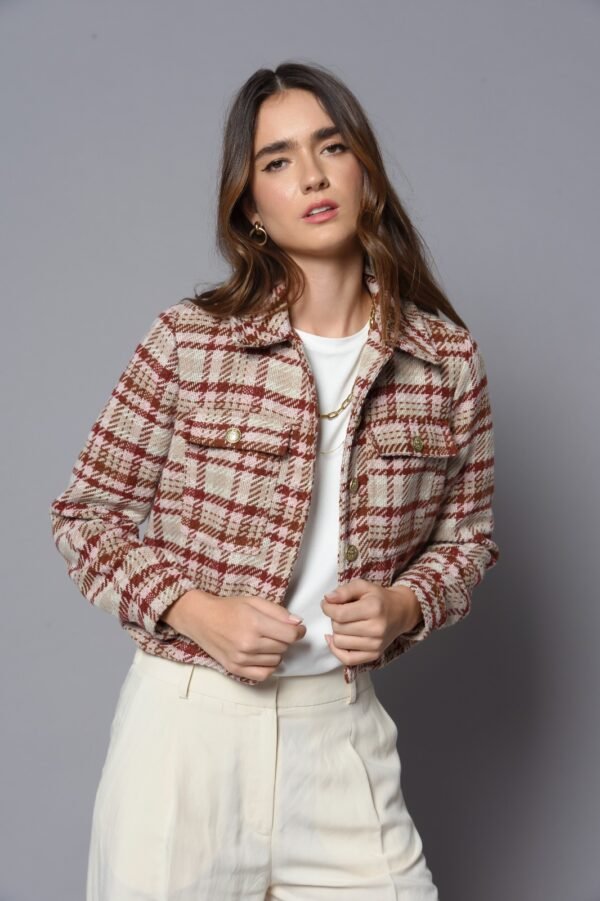 Jaqueta Cropped Xadrez