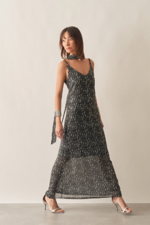 SAIA GEOGETTE BORDADO PAETE PRATA