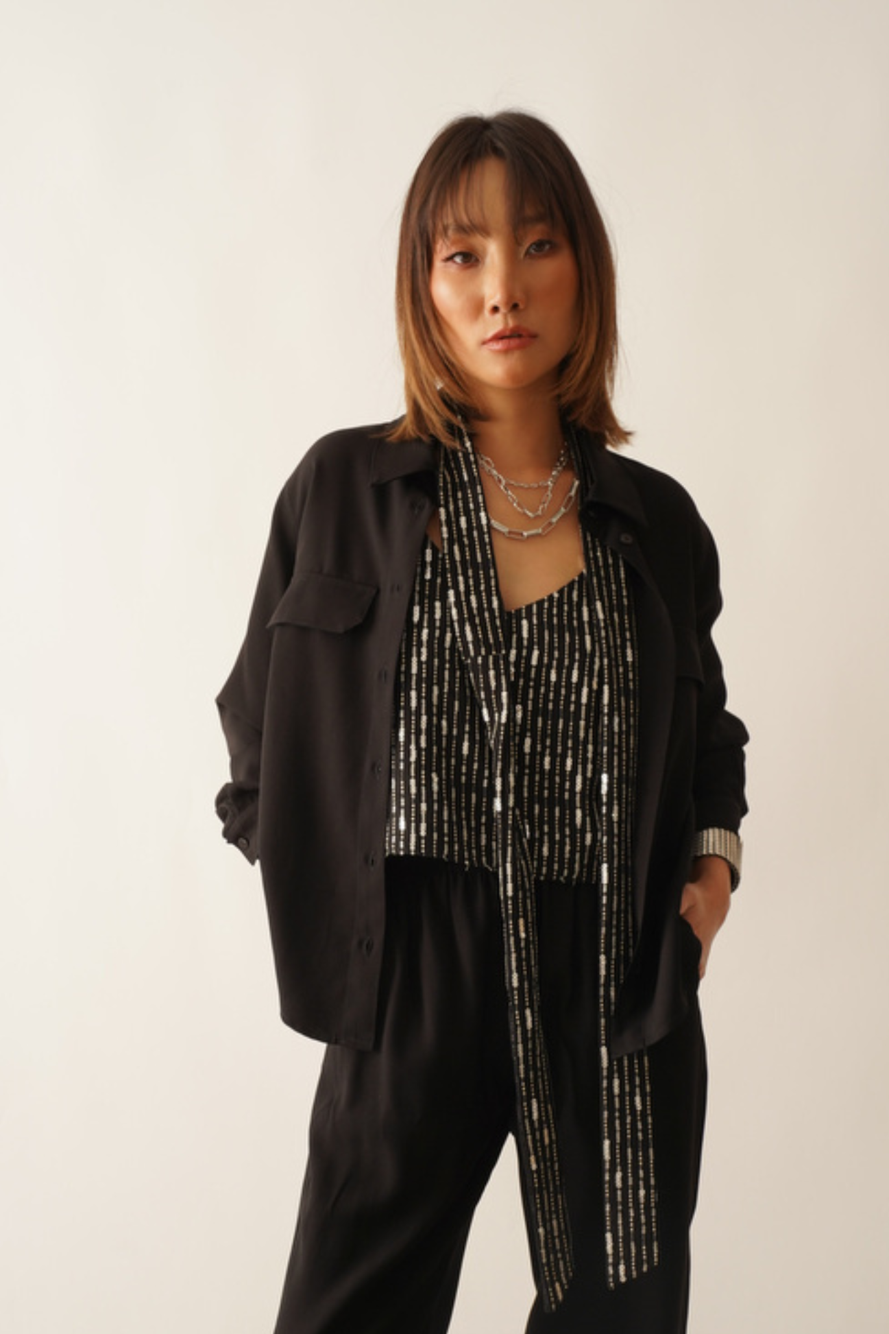 CAMISA CREPE MANGA LONGA