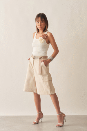 BERMUDA ALFAIATARIA CARGO PERNAS RETAS