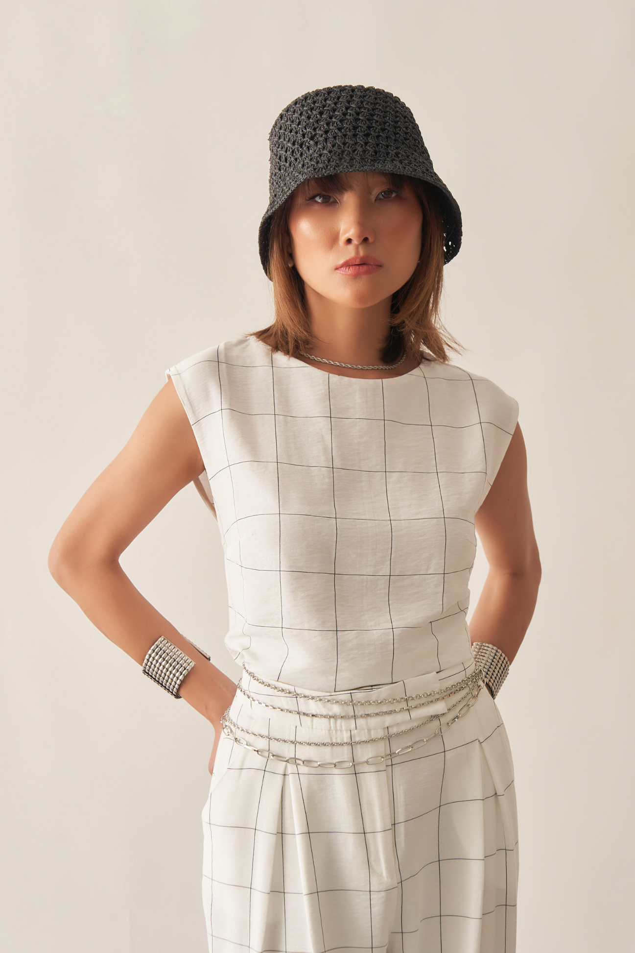 BLUSA CROPPED QUADRICULADA