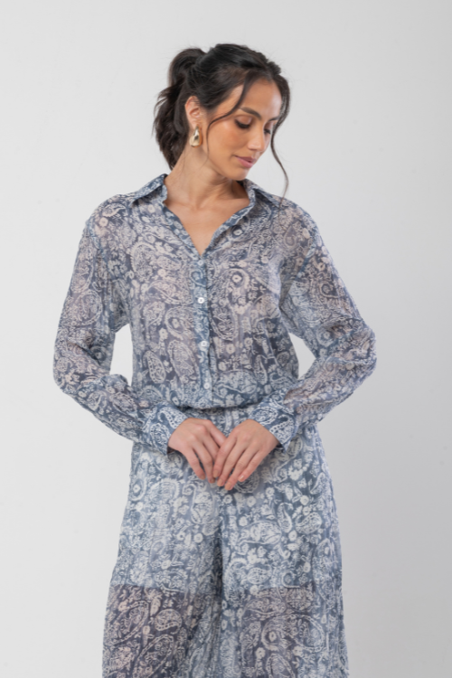 Camisa chiffon estampada cashmere VERONICA PARK